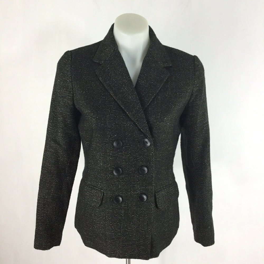 Coldwater Creek Blazer Womens Size 4 Black Double Breasted Jacket